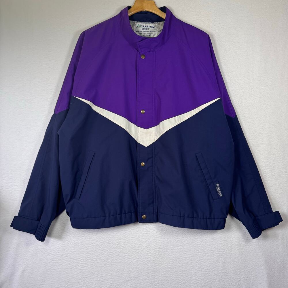 Vintage Tourney Gore Tex Mens XXL Purple Windbreaker Retro Golf Dad Grandpa